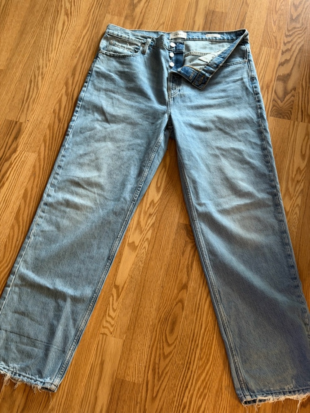 Frame Denim Light Blue Straight-Leg Jeans